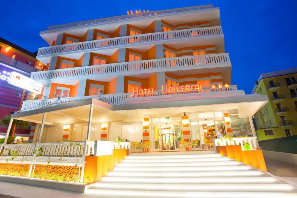 a building with steps leading up to it at Hotel Universal in Caorle