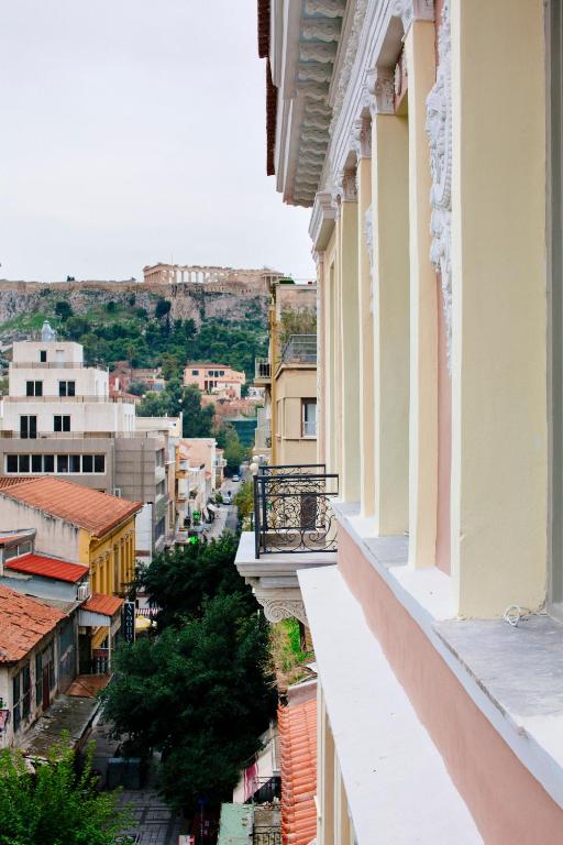 A balcony or terrace at Emporikon Athens Hotel