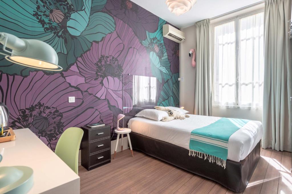 Postel nebo postele na pokoji v ubytování Hôtel Cecil - Adults only