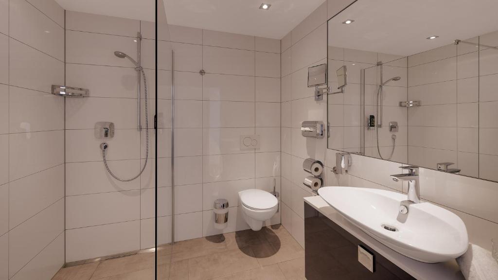 Koupelna v ubytování Hotel Moselauen