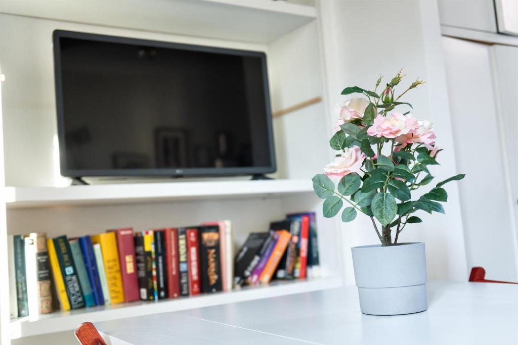 Telewizja i/lub zestaw kina domowego w obiekcie Cozy studio Campo de Fiori