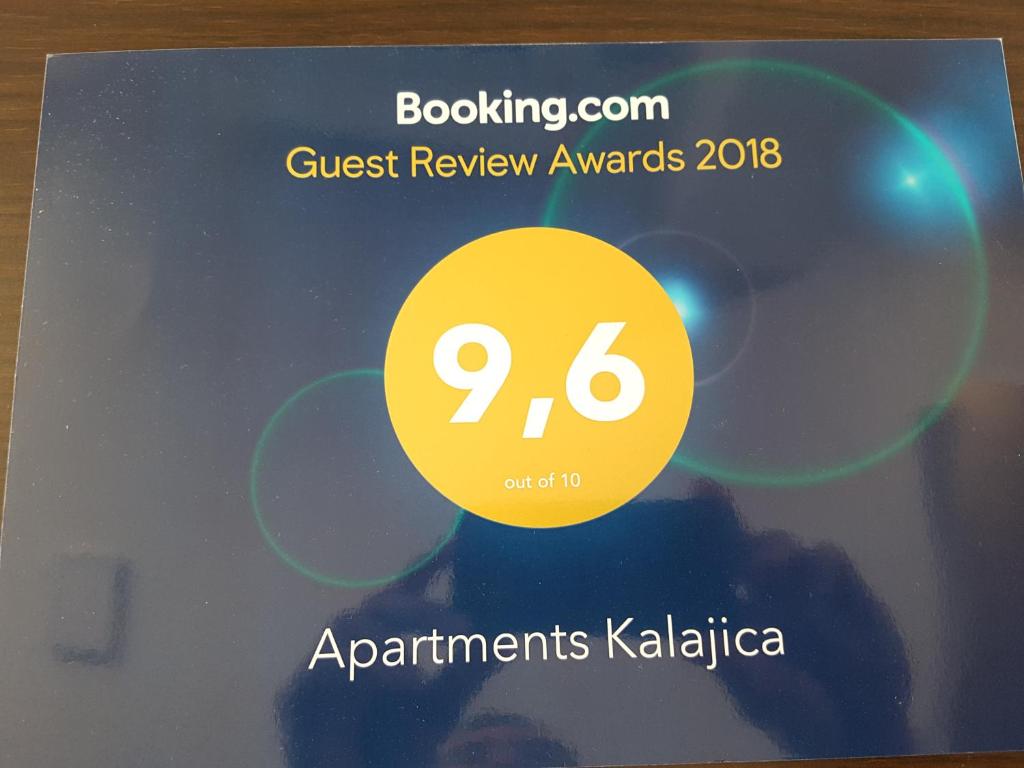 Certifikát, ocenenie alebo iný dokument vystavený v ubytovaní Apartments Kalajica