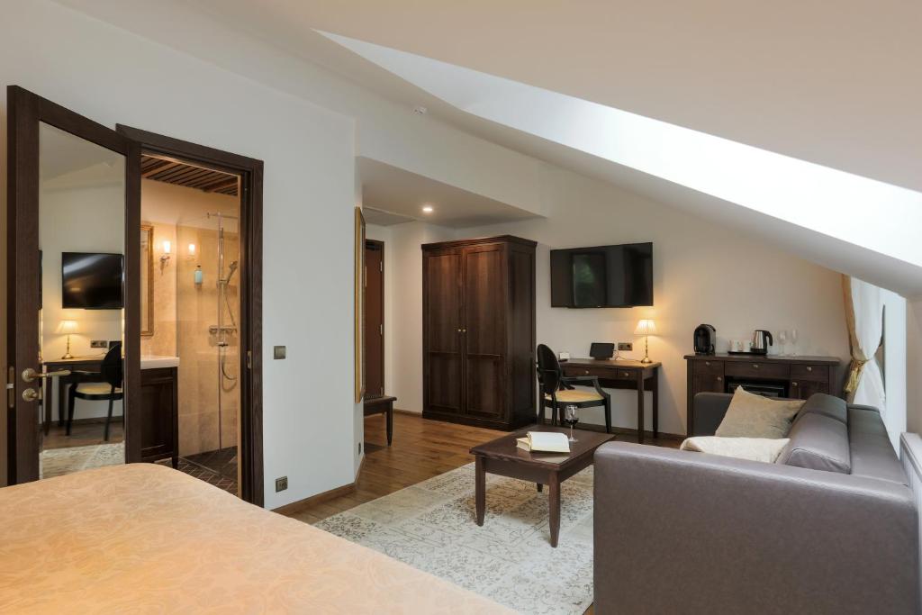 Voodi või voodid majutusasutuse The von Stackelberg Hotel Tallinn toas