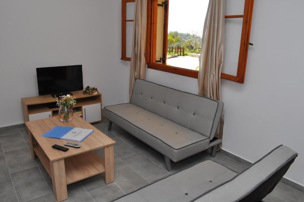 A television and/or entertainment centre at Polymnia Apartments Lassi
