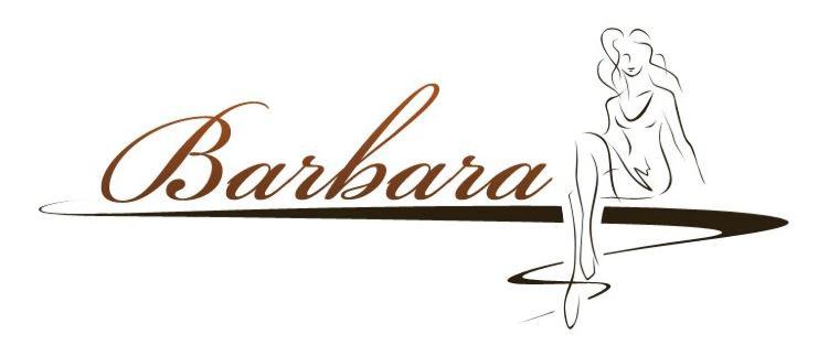 un logo per un barbiere con una donna di Dom Wczasowy Barbara a Karwia