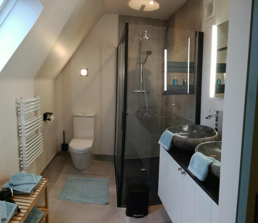 Koupelna v ubytování B&B Hof ter Kouter