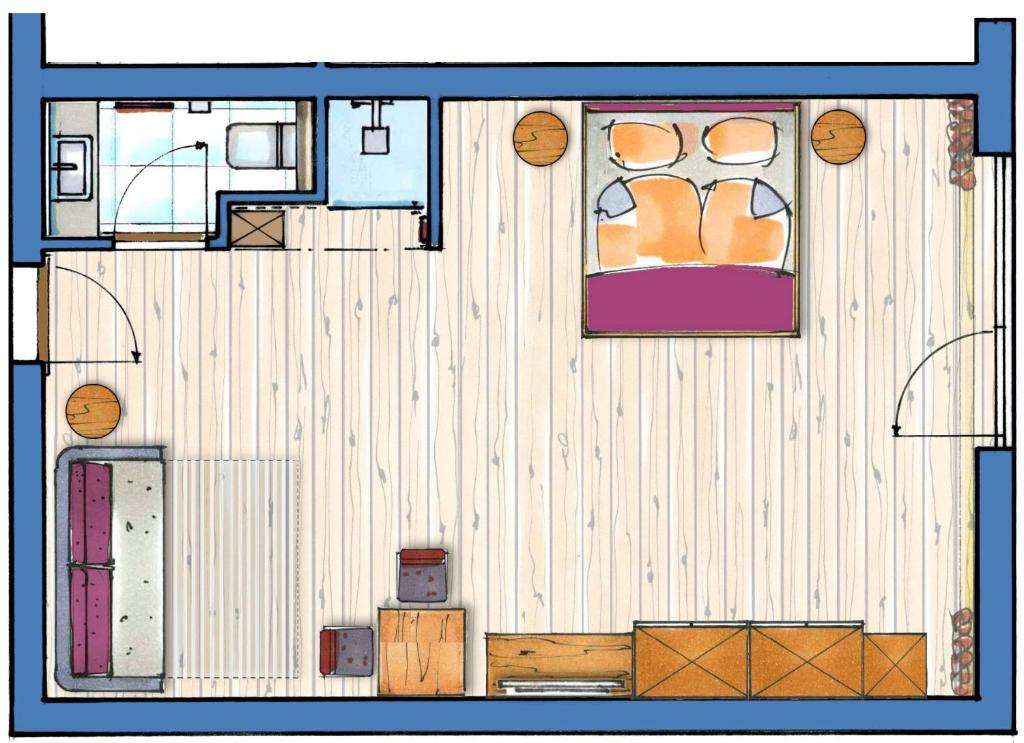 Půdorys ubytování smartHOTEL