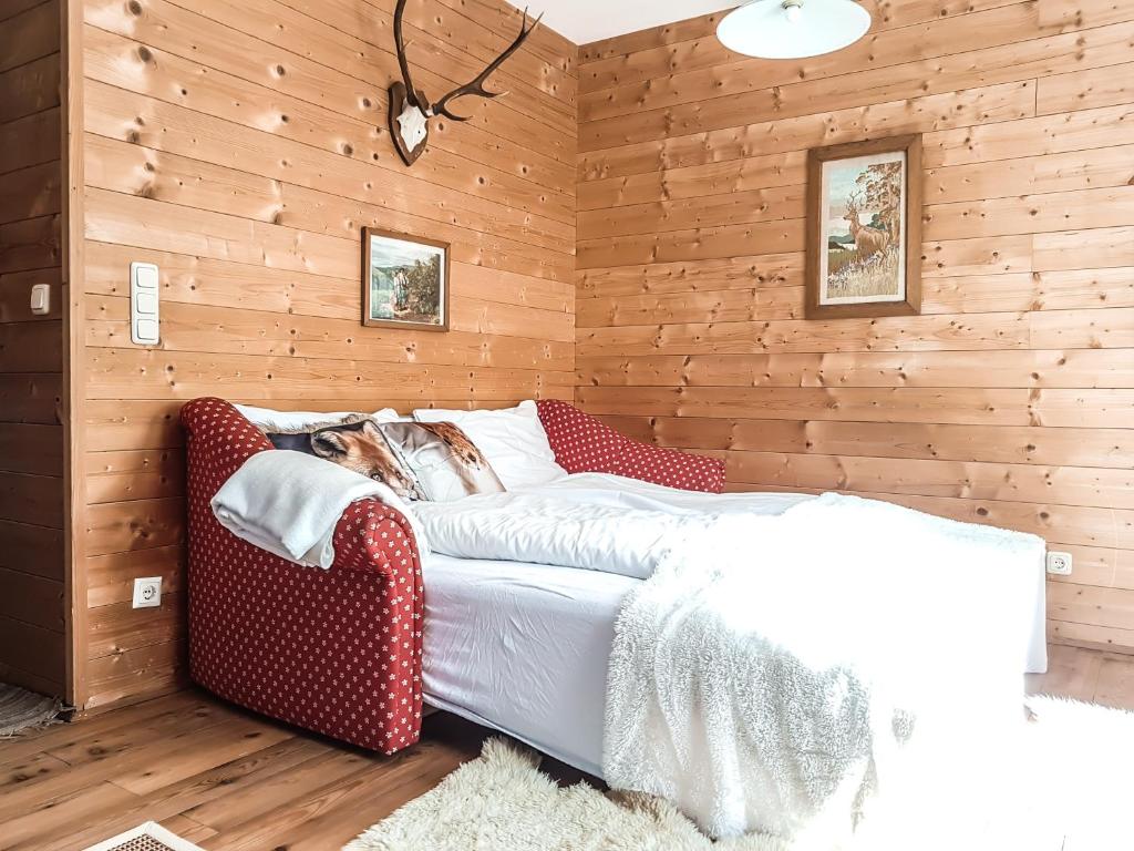 Letto o letti in una camera di Weigl Hütte Semmering