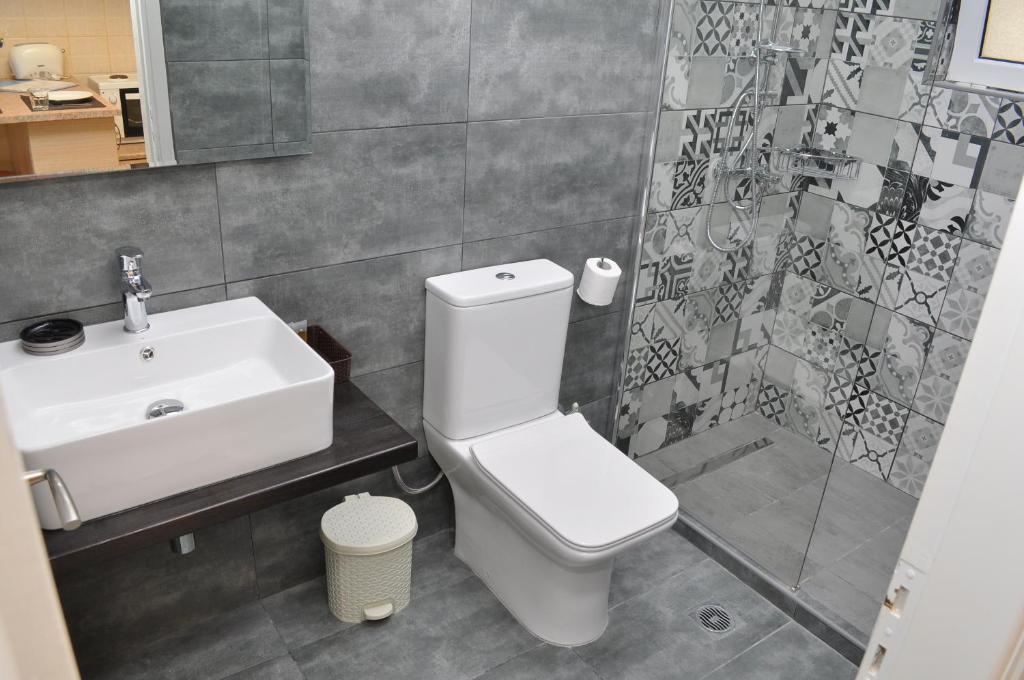A bathroom at Polymnia Apartments Lassi