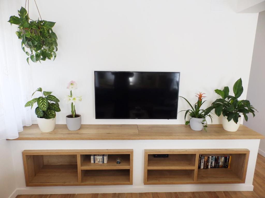 Televízia a/alebo spoločenská miestnosť v ubytovaní Vacation Home Bokan
