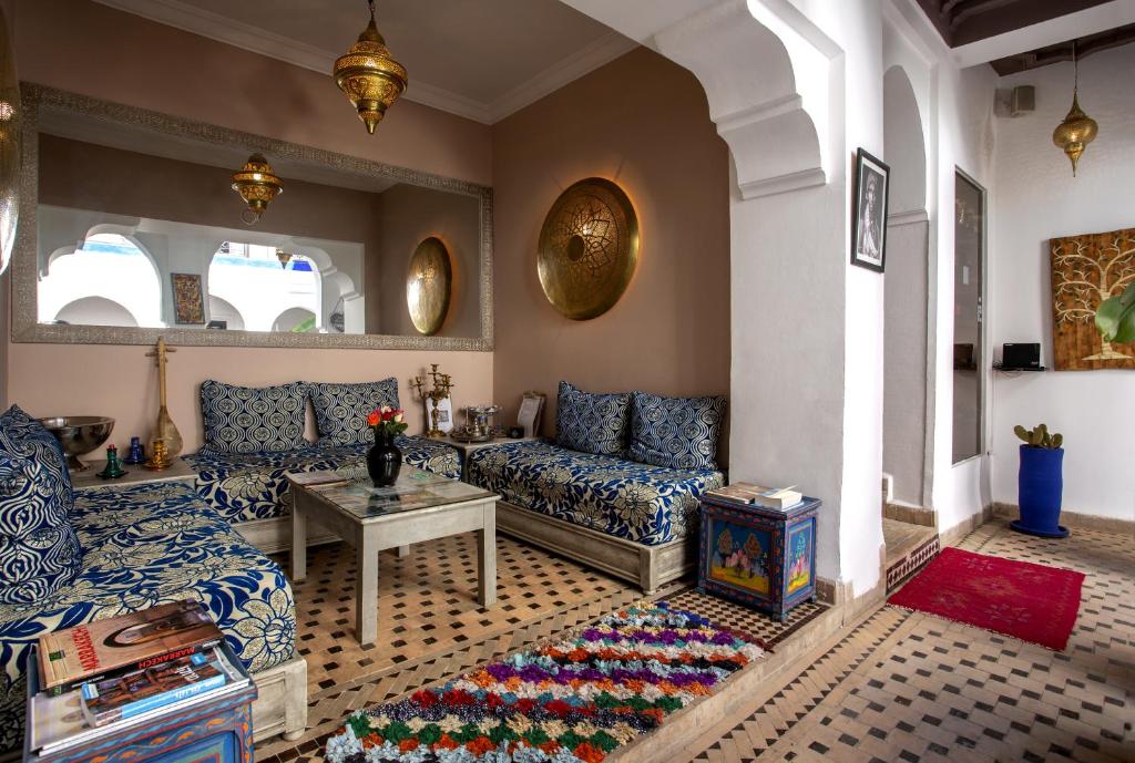 O zonă de relaxare la Riad Ciel d'Orient