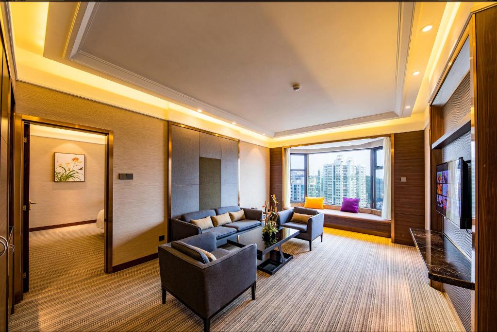 Posezení v ubytování Millennium Harbourview Hotel Xiamen-Near Metro Station & Zhongshan Road