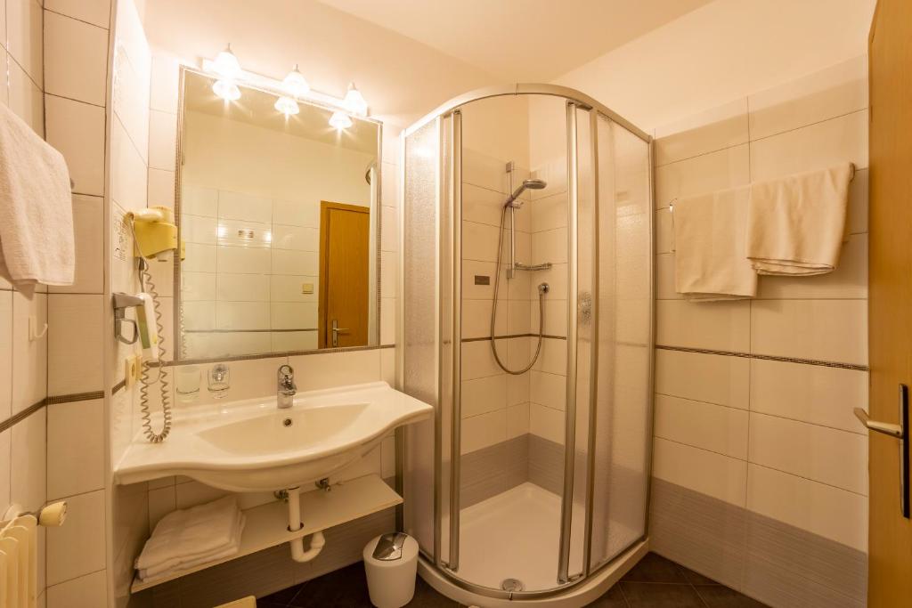 Koupelna v ubytování Hotel Mehrhauser