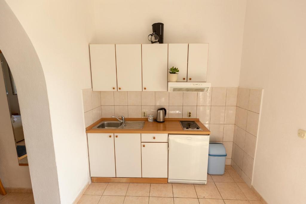 Kuchyň nebo kuchyňský kout v ubytování Apartmani Maja