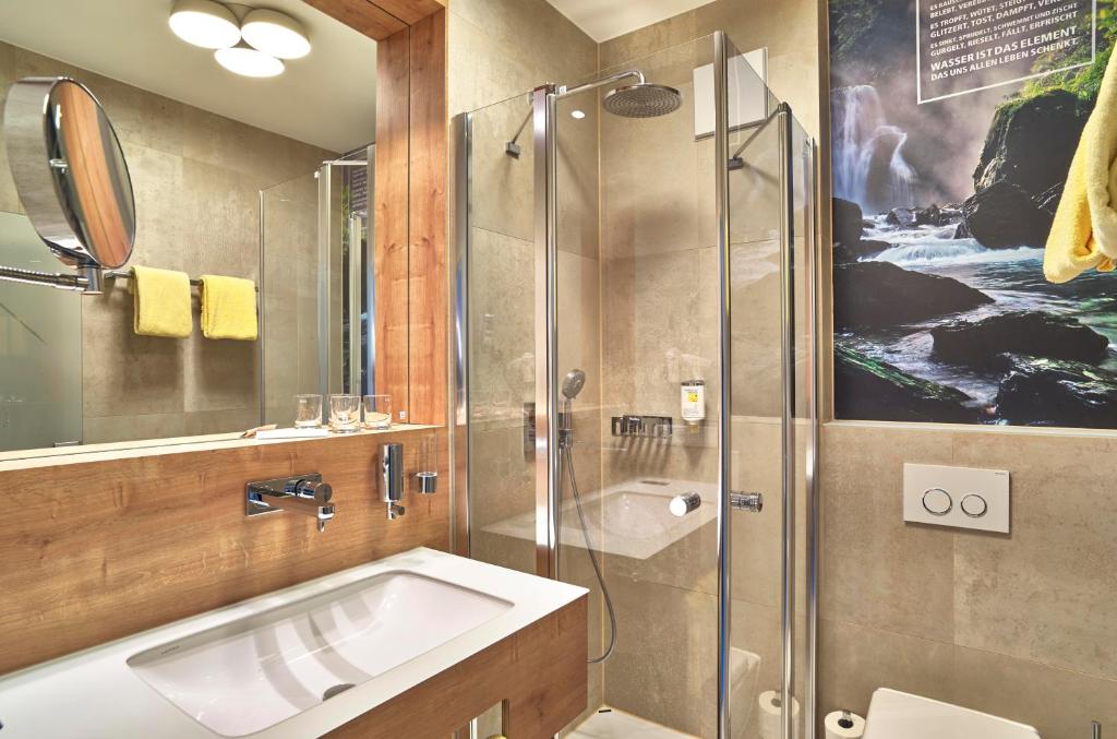 Koupelna v ubytování Hotel Lindenhof
