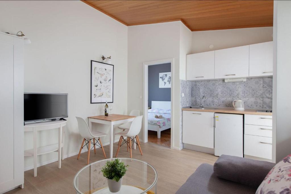 Kuchyň nebo kuchyňský kout v ubytování Apartments Agneza Tucepi