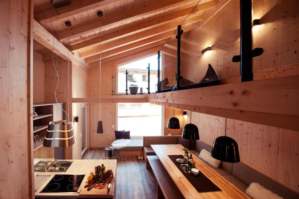 Kuchyň nebo kuchyňský kout v ubytování Ferienhaus zum Stubaier Gletscher - WALD