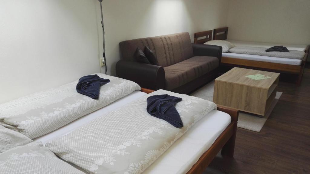 Postel nebo postele na pokoji v ubytování Ubytování v soukromí Opolany u Poděbrad