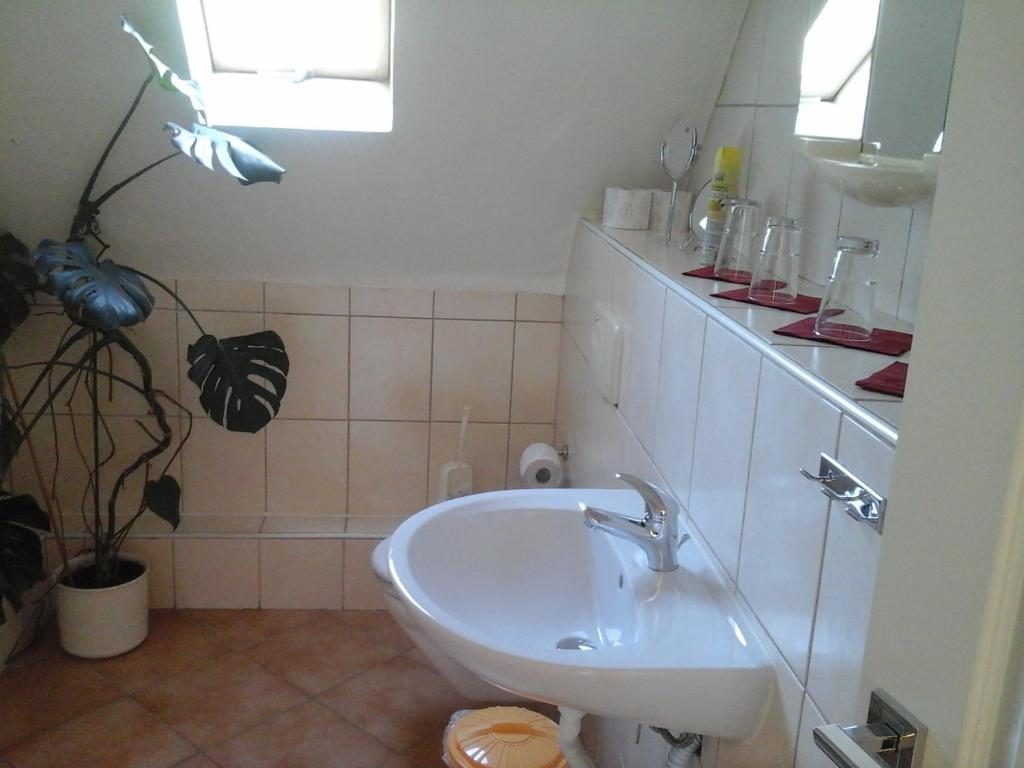 Koupelna v ubytování Haus Linne