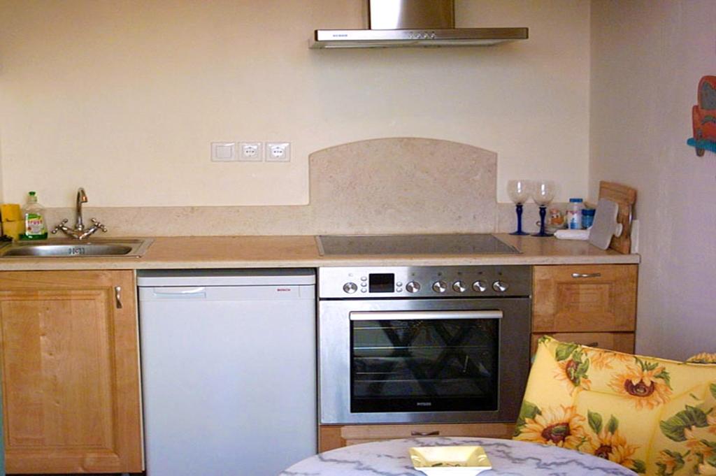 Kuchyň nebo kuchyňský kout v ubytování Lemoni Apartments