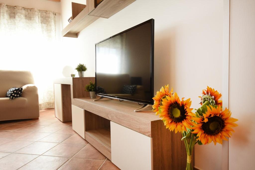 A television and/or entertainment centre at Las Casas de Pecheye