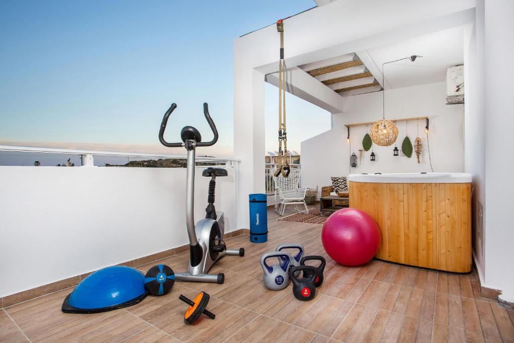 Fitness centrum a/nebo fitness zařízení v ubytování Euphoria Luxury apartment
