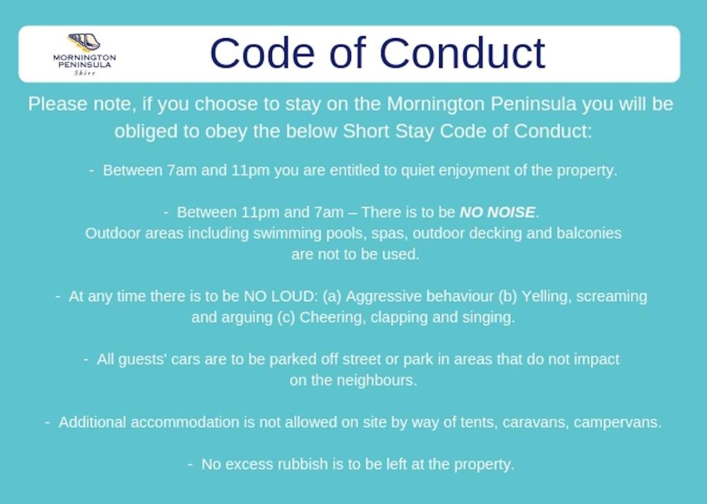 a screenshot of the code of conduct webpage at The Love Shack - romantic bungalow in Blairgowrie