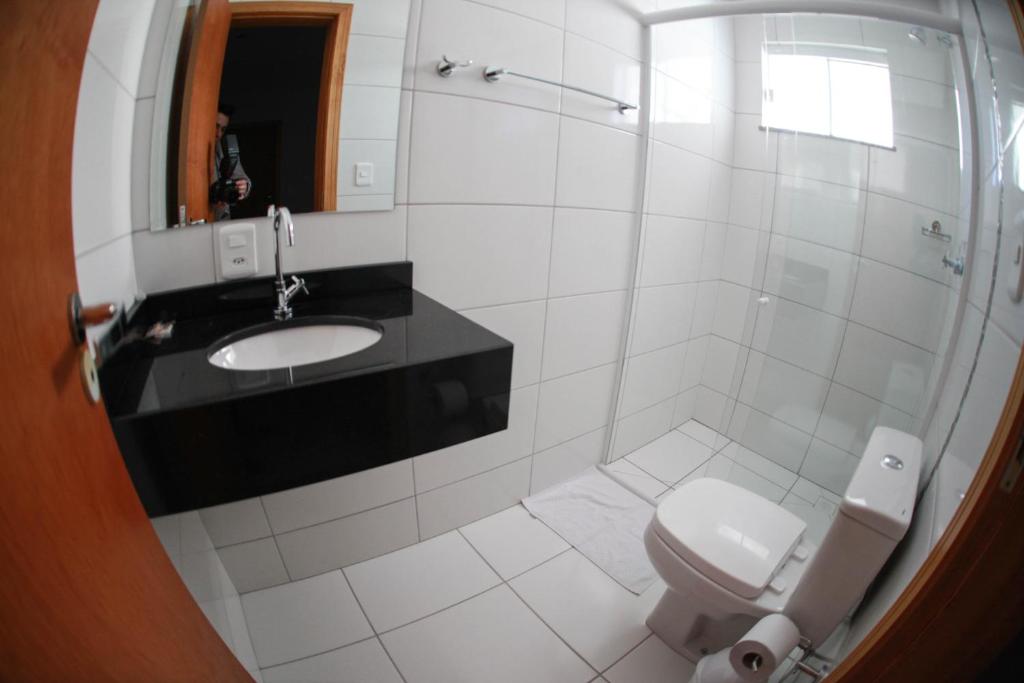 Koupelna v ubytování Hotel Lorenzetti BR