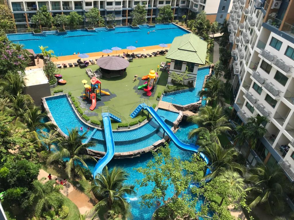 an aerial view of a water park at a resort at Laguna Beach Resort 2 in Jomtien Beach