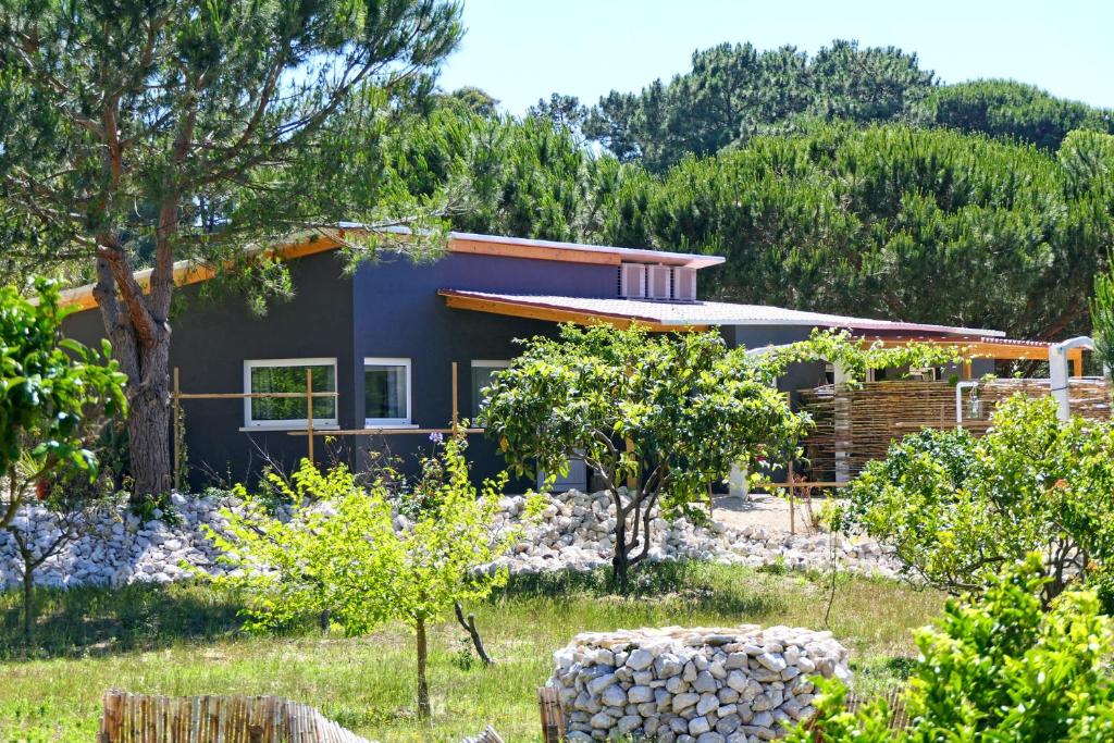 a house on a hill with trees in the foreground at Quinta do Meco - Beach & Nature in Aldeia do Meco