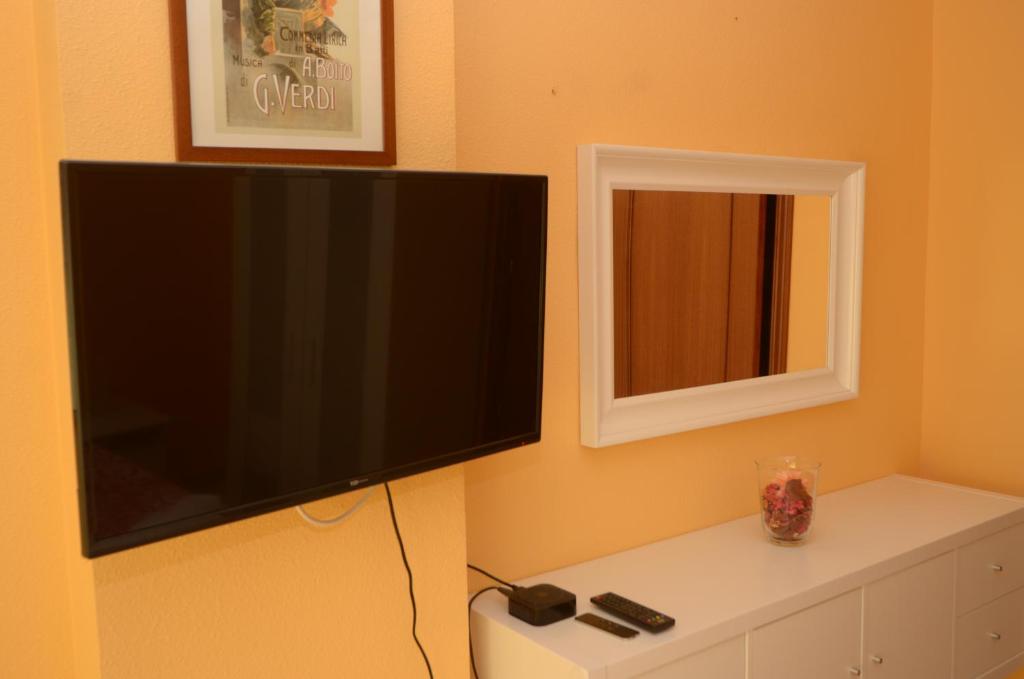 Televízia a/alebo spoločenská miestnosť v ubytovaní habitacion centro historico malaga