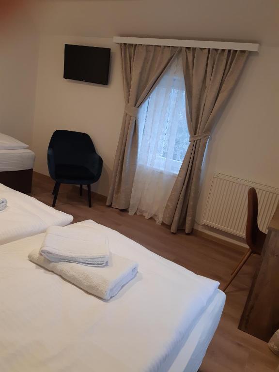 Voodi või voodid majutusasutuse Hotel U Císaře toas