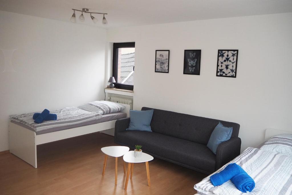Katil atau katil-katil dalam bilik di Ferienwohnung in Düren