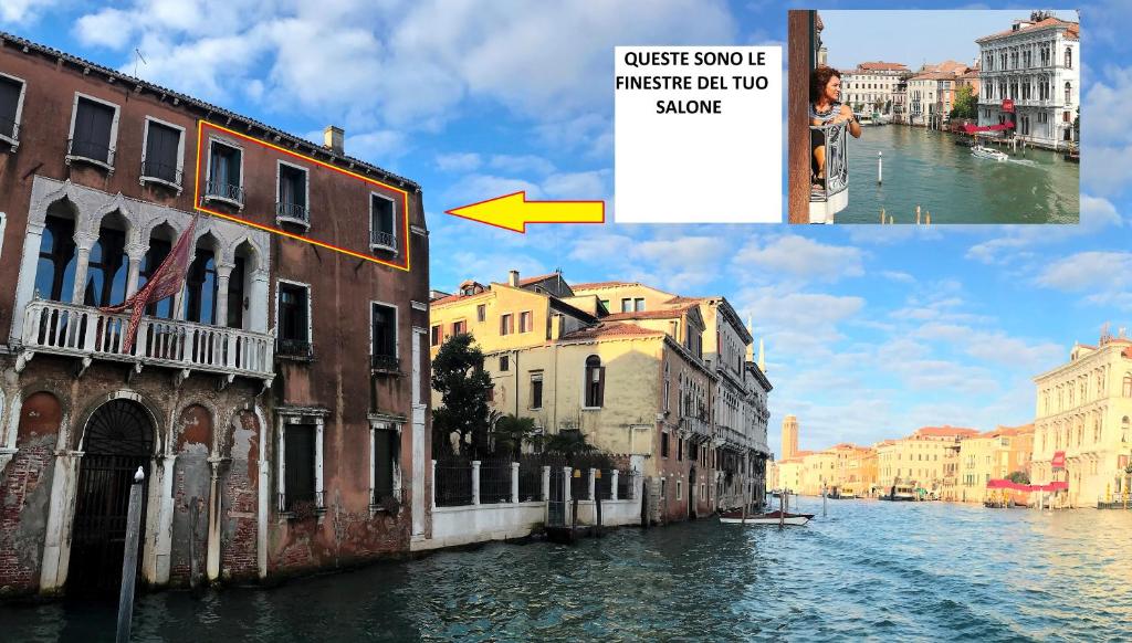 a collage of two photos of a canal with buildings at Ve-nice Suite Canal Grande SC1979 in Venice