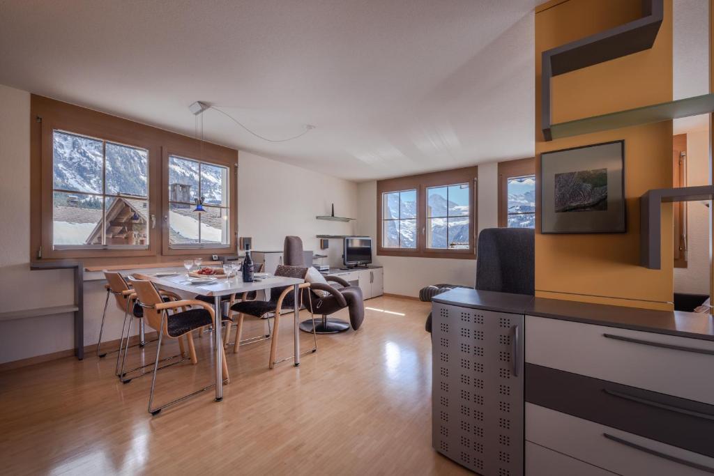 Kuchyň nebo kuchyňský kout v ubytování Chalet Alpenrebe