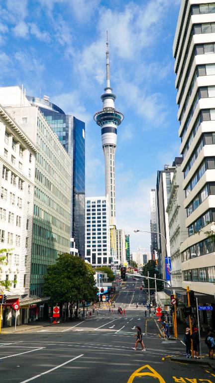 Nespecifikovaný výhled na destinaci Auckland nebo výhled na město při pohledu z hostelu