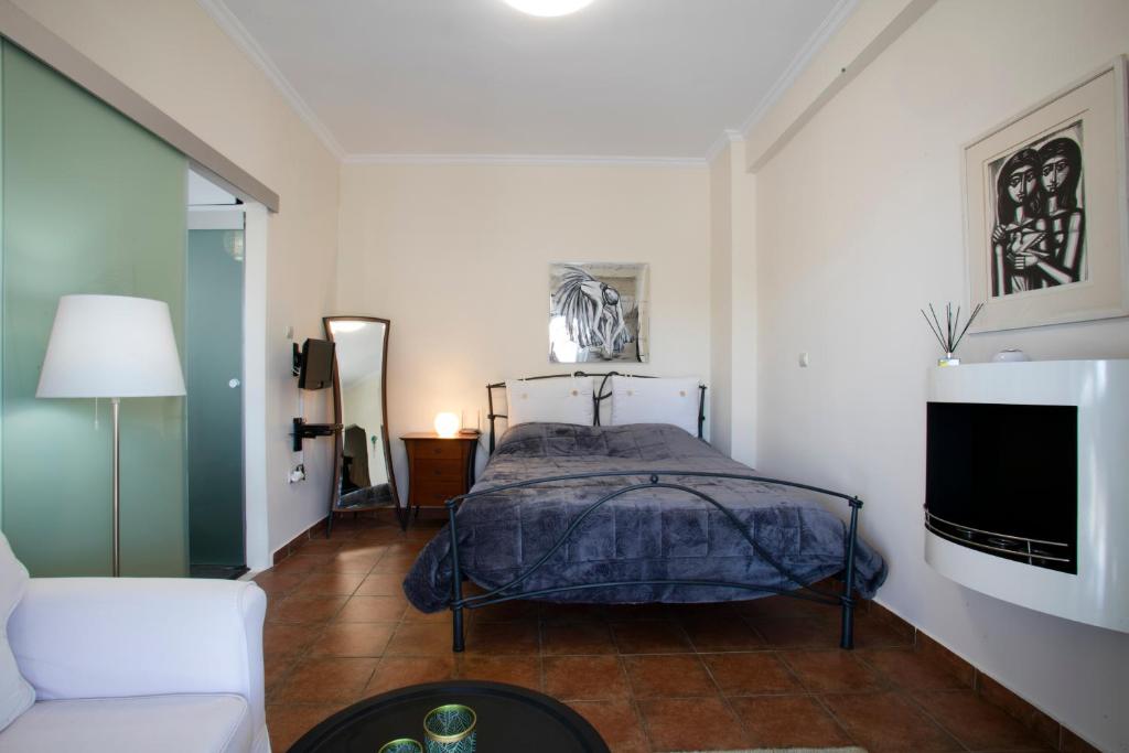 Ένα ή περισσότερα κρεβάτια σε δωμάτιο στο Romantic and cosy apartment