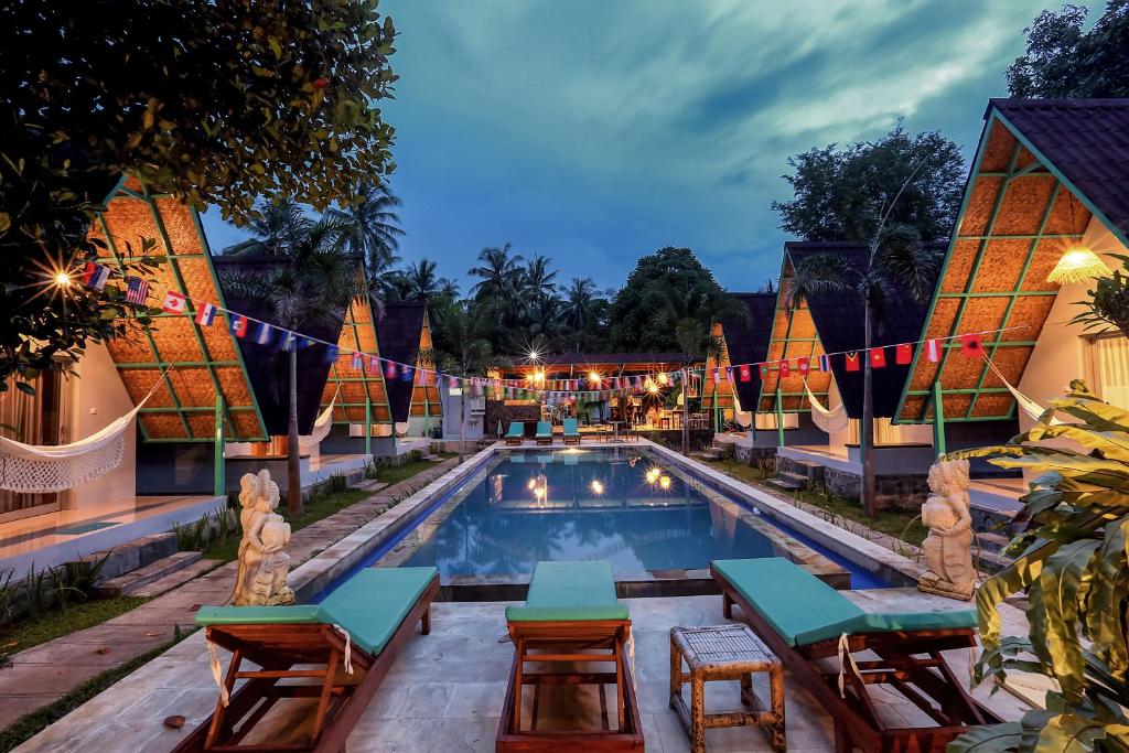 Bazén v ubytování Makarma Resort Lombok nebo v jeho okolí