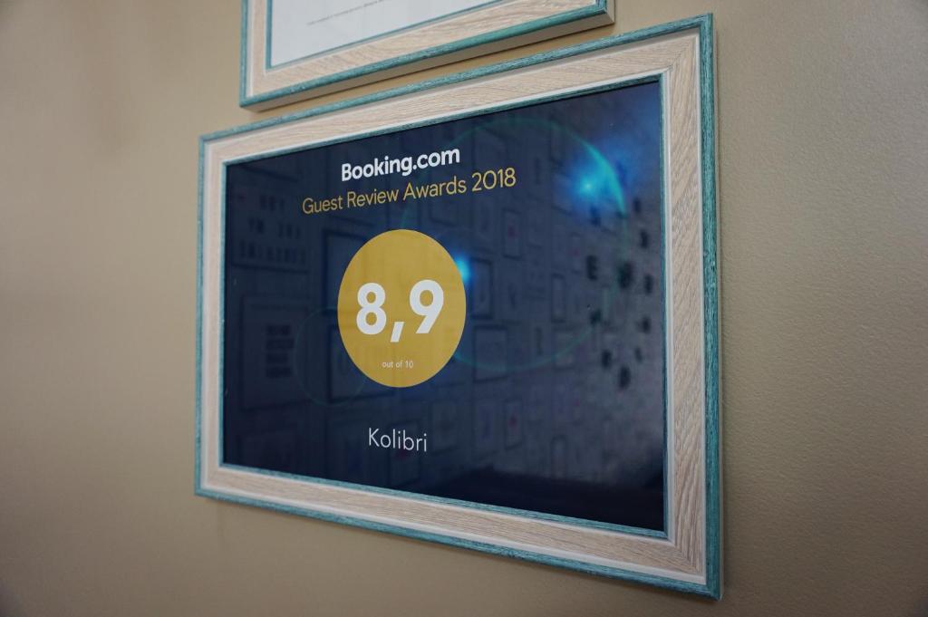 Certifikát, hodnocení, plakát nebo jiný dokument vystavený v ubytování Kolibri