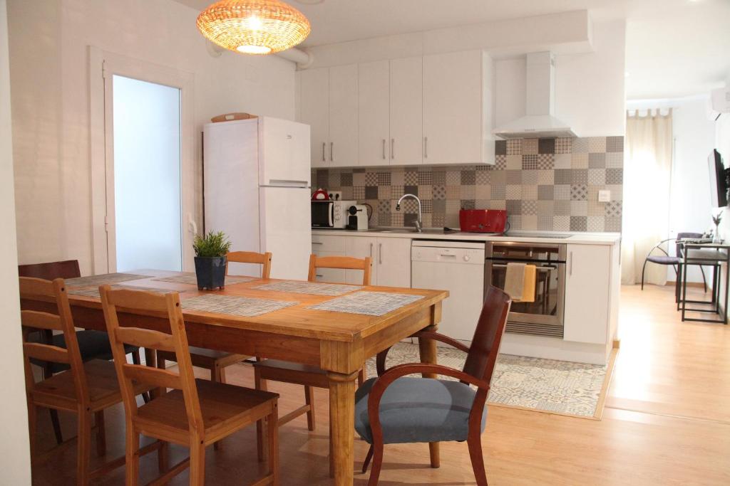 Kuchyň nebo kuchyňský kout v ubytování Apartaments IXA