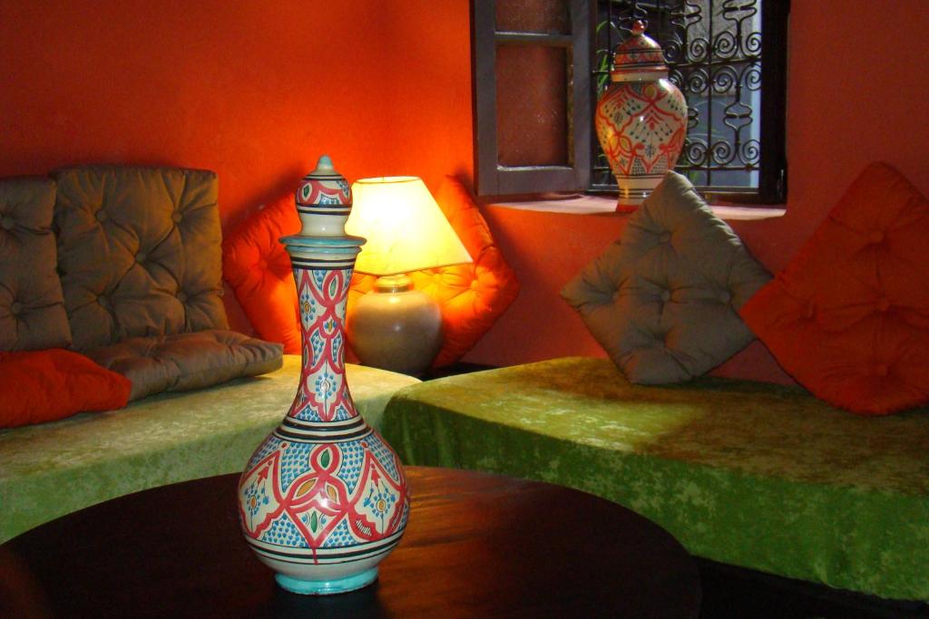 Posezení v ubytování Riad Menthe Et Citron