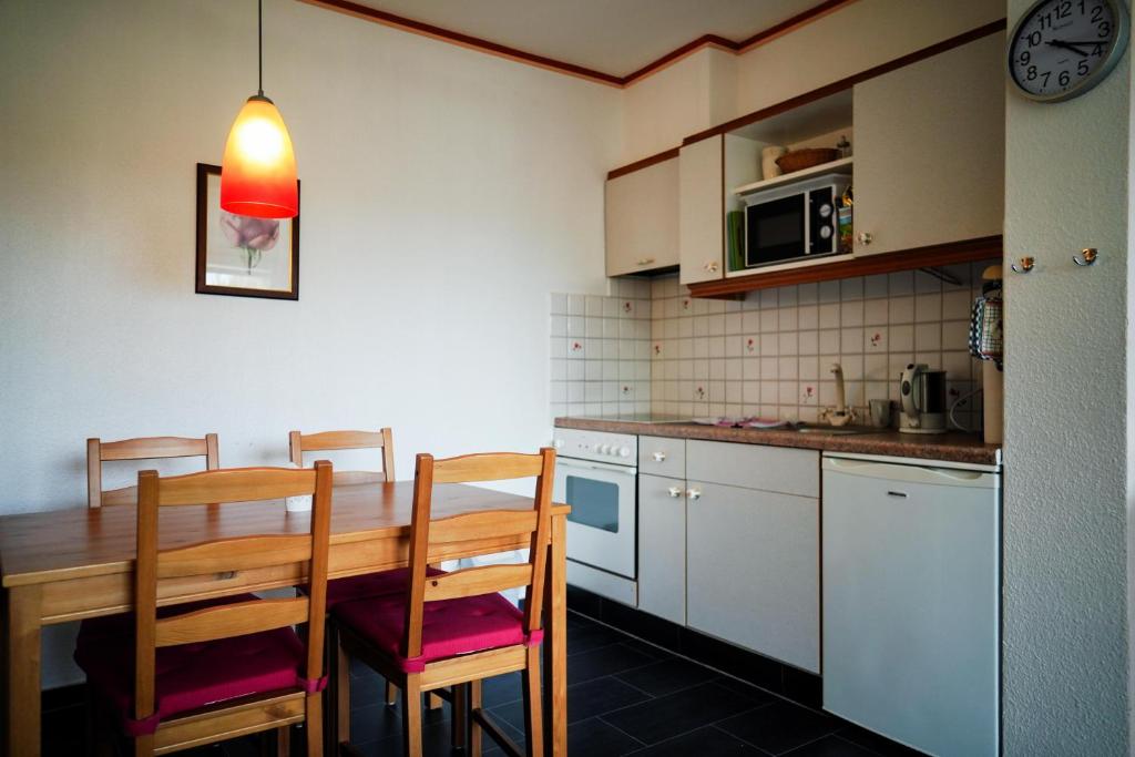 Kuchyň nebo kuchyňský kout v ubytování Lindenhof Habernis