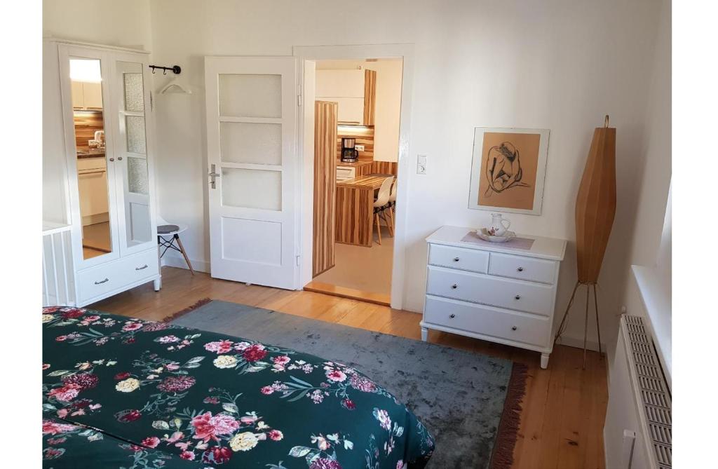 Postel nebo postele na pokoji v ubytování Talstadtblick