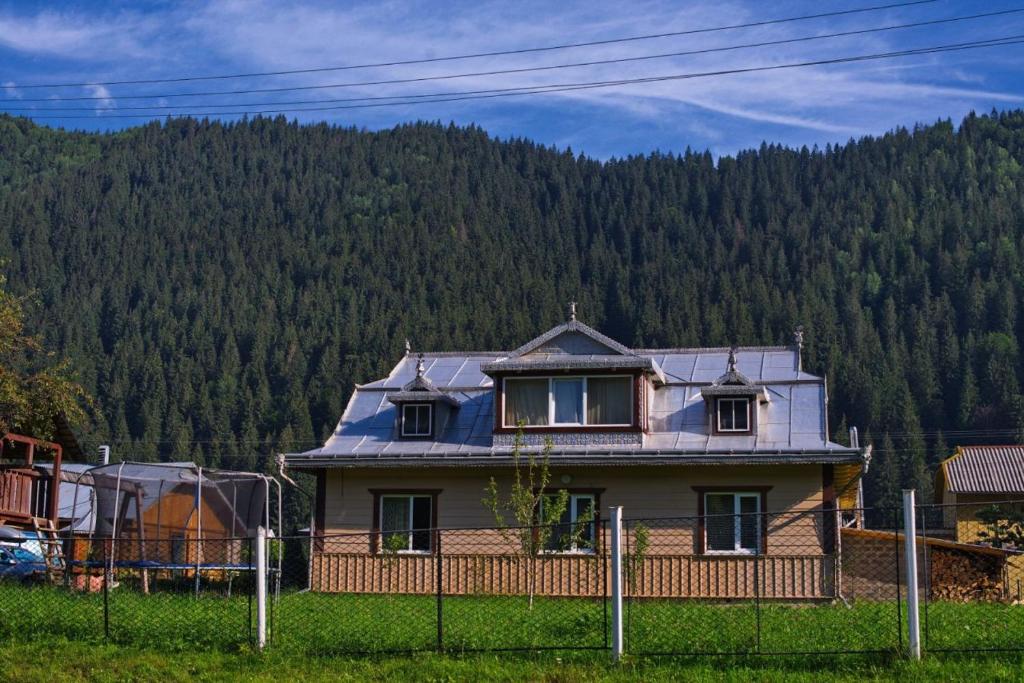 a house in a field with a fence at Садиба Там де гори in Krivorovnya