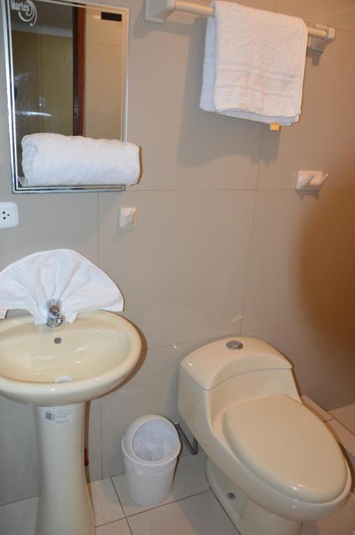 Koupelna v ubytování Hostal Wasichay
