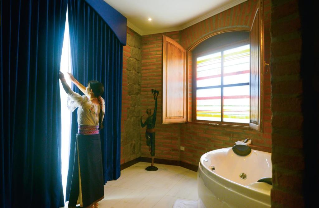 Koupelna v ubytování Hotel Otavalo