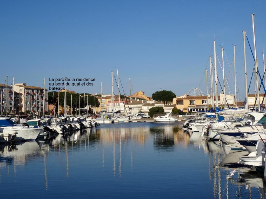 Un montón de barcos están atracados en un puerto deportivo. en Appartement cap d'Agde 2 pièces - 4 personnes, en Cap d'Agde