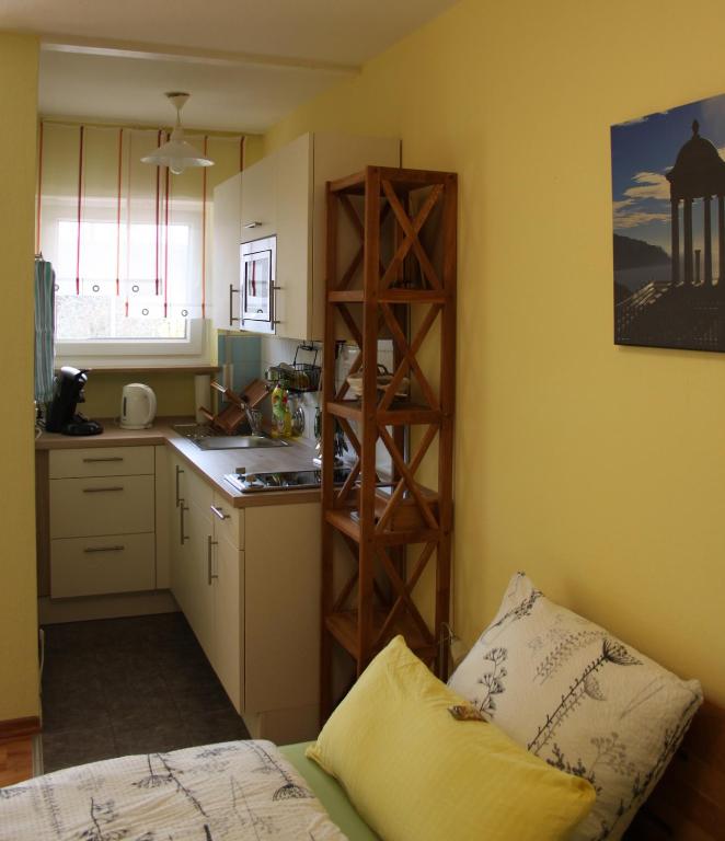 Kuchyň nebo kuchyňský kout v ubytování Ferienwohnung Markmann