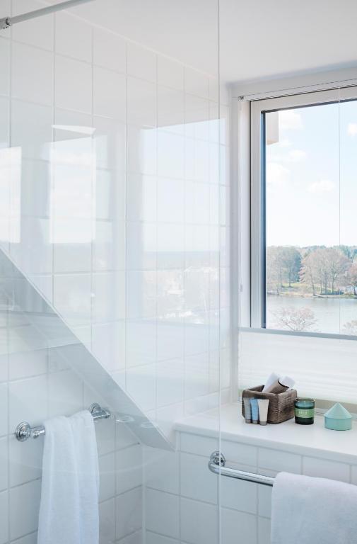 Koupelna v ubytování Hotel Bretagne