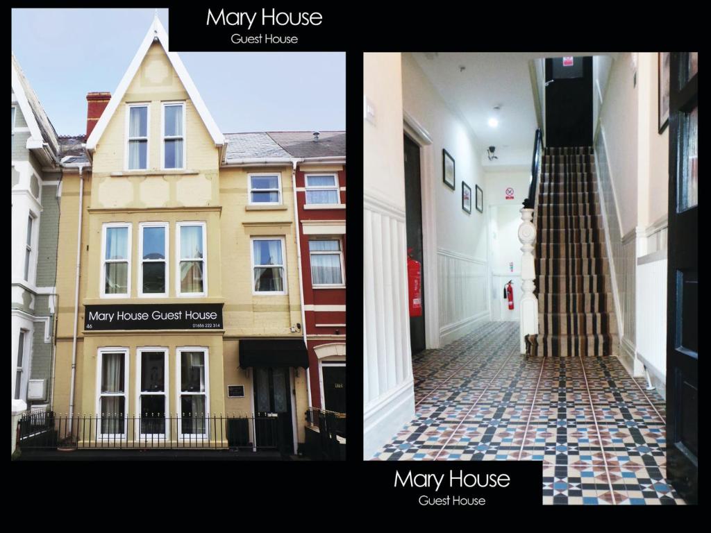 two pictures of a hallway of a house at Mary House 46 in Porthcawl